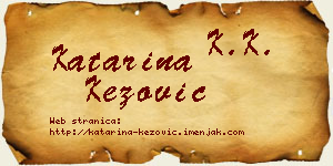 Katarina Kezović vizit kartica